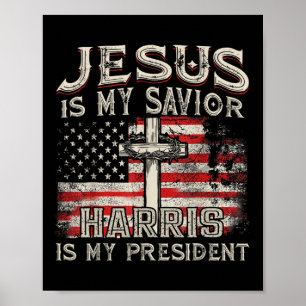 Poster Kamala Jesus Est Mon Sauveur Harris Est Mon Présid