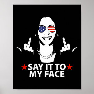 Poster Kamala Middle Finger le dit à mon visage (sur le d