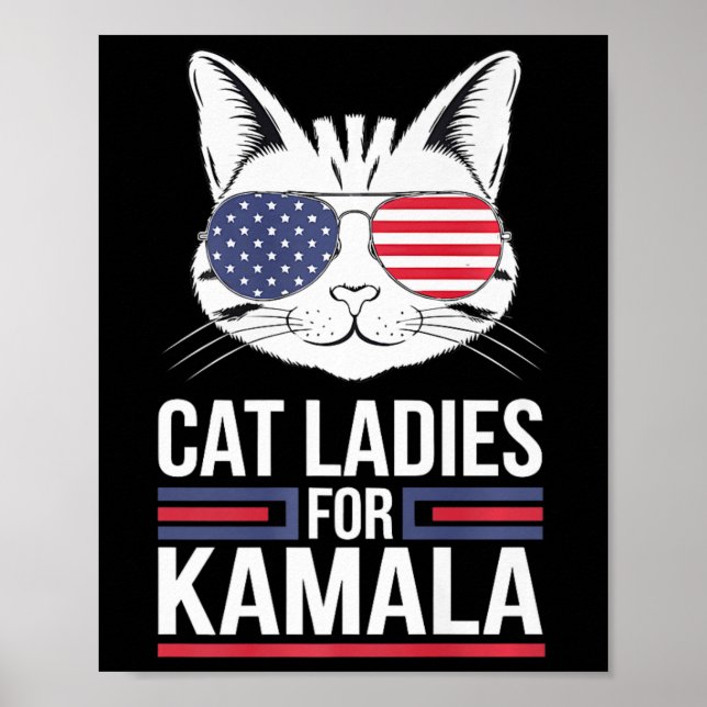Poster Kamala Pour Président - Cat Lady Uni (Devant)