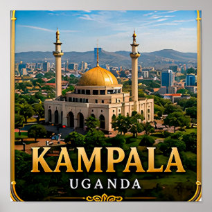 Poster Kampala Sept Collines et Mosquée Nationale d'Ougan