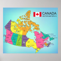 Poster - Kanada Karte mit den Provinzen