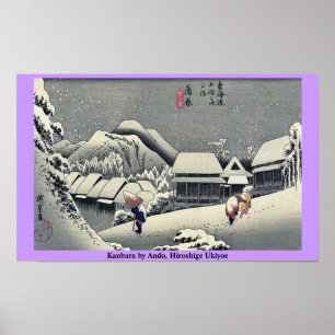 Poster Kanbara d'Ando, Hiroshige Ukiyoe