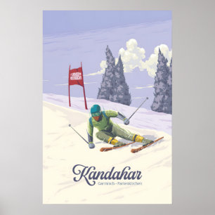 Poster Kandahar Garmisch-Partenkirchen Allemagne Station 