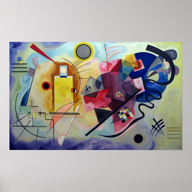 Poster Kandinsky 1925/jaune/rouge/bleu/pixdezines (Devant)