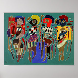 Poster Kandinsky - 4 chiffres sur 3 carrés