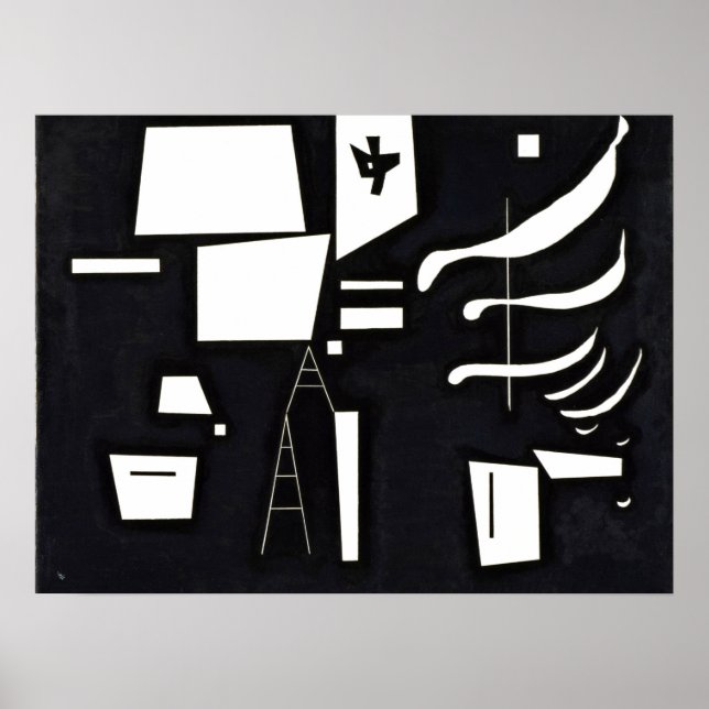 Poster Kandinsky - Blanc - doux et dur, (Devant)