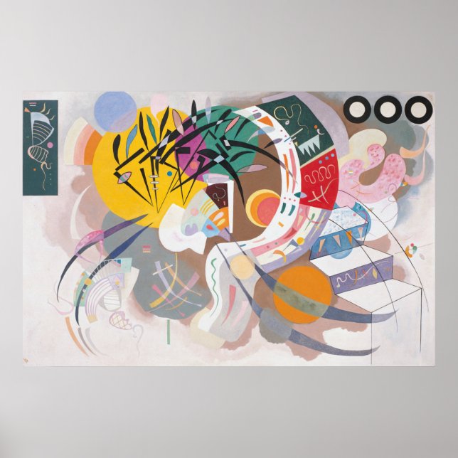 Poster Kandinsky Courbe Dominante Peinture Abstraite (Devant)