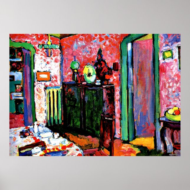Poster Kandinsky : Intérieur, Ma Salle À Manger, 1909 (Devant)
