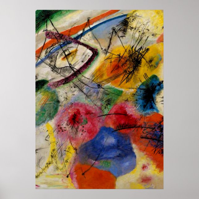Poster Kandinsky - Lignes noires (Devant)