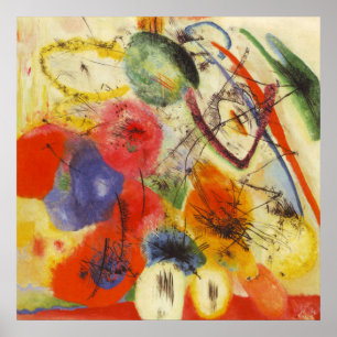 Poster Kandinsky Noir frappe la peinture Abstraite