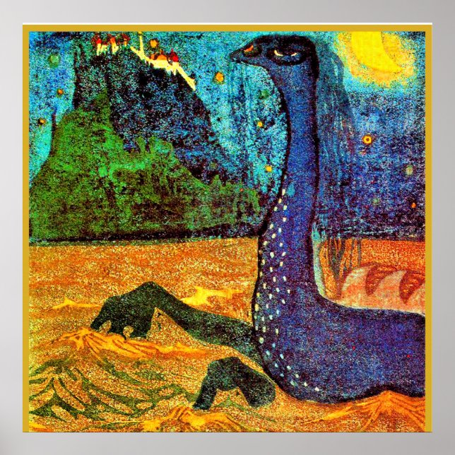 Poster Kandinsky - Nuit Lune, oeuvres d'art célèbres (Devant)