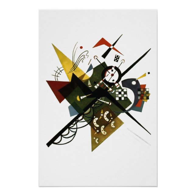 Poster Kandinsky On White II - Art Expressionniste Abstra (Devant)