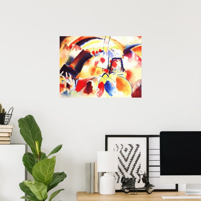 Poster Kandinsky - Paysage aux taches rouges (Bureau à domicile)