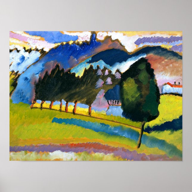 Poster Kandinsky - Paysage avec collines ondulantes (Devant)
