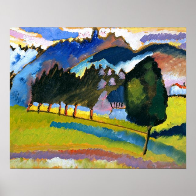 Poster Kandinsky - Paysage avec collines ondulantes (Devant)