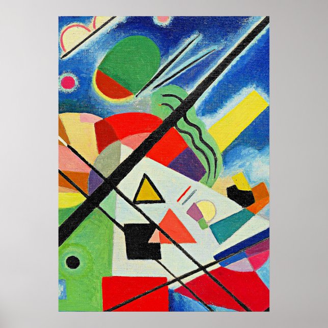 Poster Kandinsky - Peinture Bleue, (Devant)