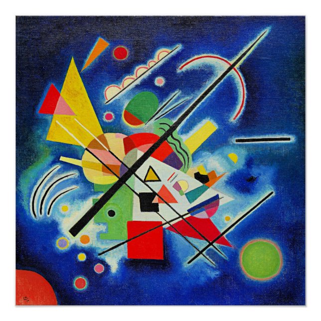 Poster Kandinsky - Peinture Bleue (Devant)