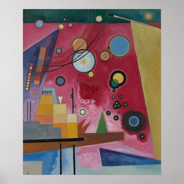 Poster Kandinsky - Rouge lourd, célèbre peinture, (Devant)
