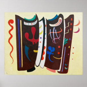 Poster Kandinsky Supplémenté Brown Abstrait Peinture