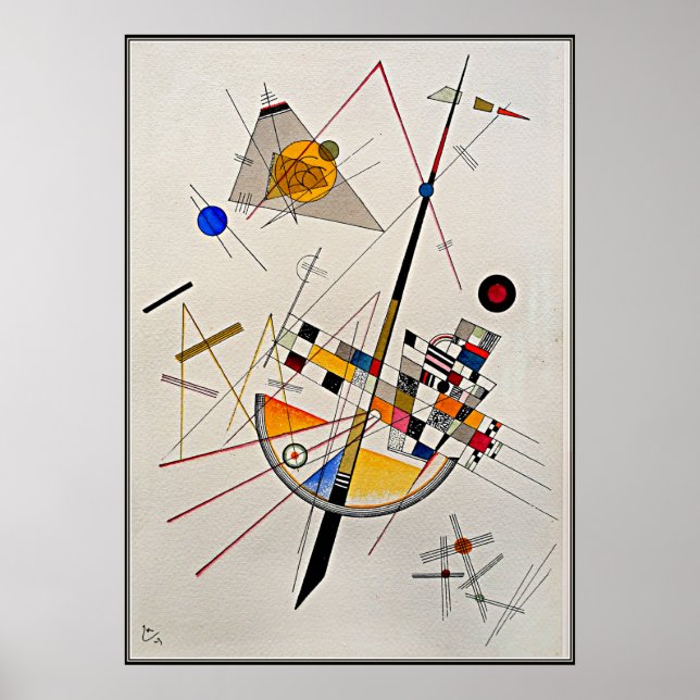 Poster Kandinsky - Tension délicate, art abstrait (Devant)