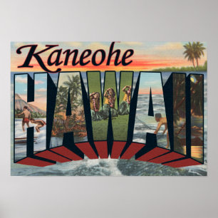 Poster Kaneohe, Hawaï - grandes scènes de lettre