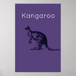 Poster Kangaroo Violet Art Moderne Des Murs