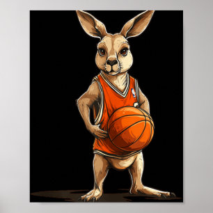 Poster Kangourou Drôle Avec Costume De Basket Pour Homme 