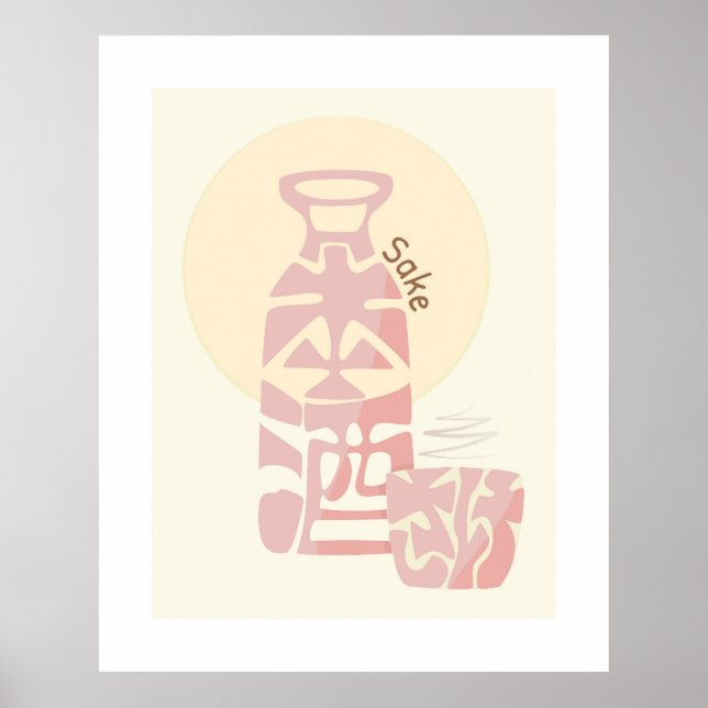 Poster Kanji Sake Japonais/Hiragana Word Wall Art (Devant)