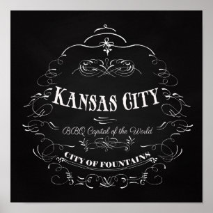 Poster Kansas City Missouri - Capitale mondiale du barbec