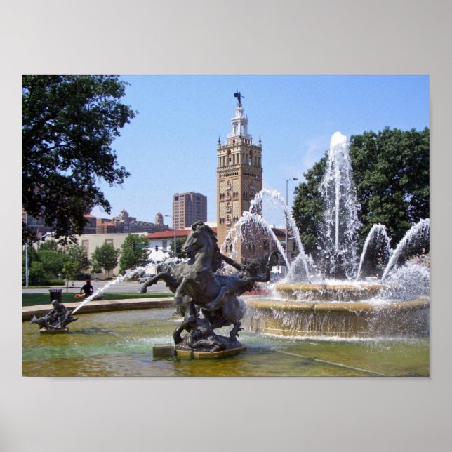 Poster Kansas City, Missouri Plaza Fontaine (Devant)