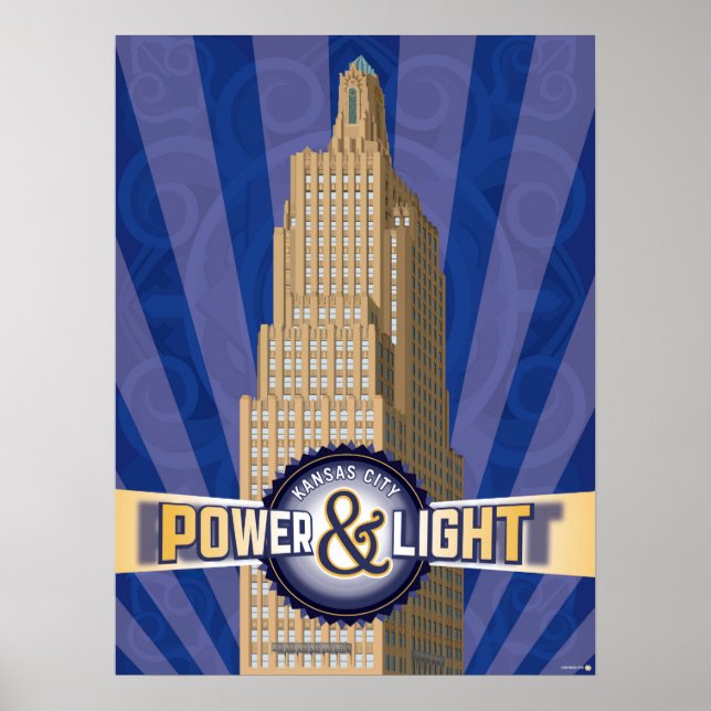 Poster Kansas City Points de repère : KCPL - 18 x 24 (Devant)