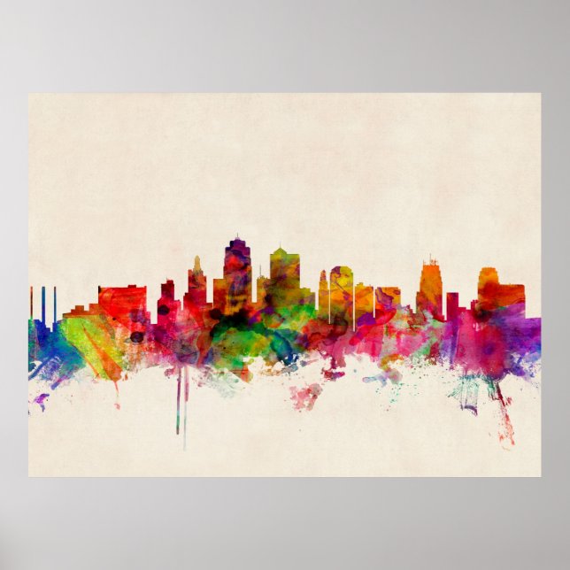 Poster Kansas City Skyline (Devant)