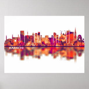 Poster Karachi Pakistan Skyline