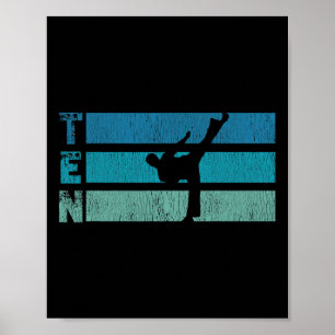 Poster Karaté Anniversaire 10 ans Année Taekwondo Boy 10t
