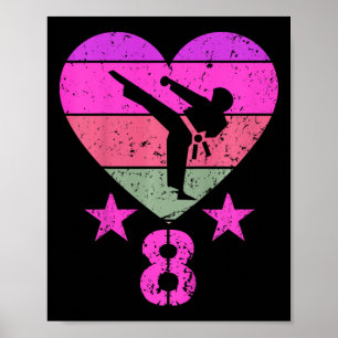 Poster Karaté Anniversaire 8 ans Garçon fille 8 ans Anniv