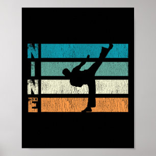 Poster Karaté Anniversaire 9 Année Taekwondo Boy 9e Birt