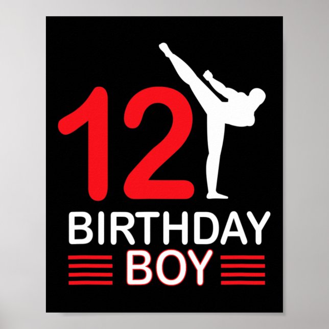 Poster Karate Anniversaire Tee Boy Cadeau Enfants Taekwon (Devant)