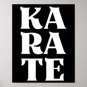 Poster Karate Bold Lettres Japonais Martial Art Karateka