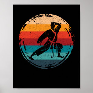 Poster Karate ceinture silhouette entraîneur des arts mar