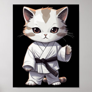 Poster Karate Chaton Mignon Arts Martiaux Chat Pour Amour