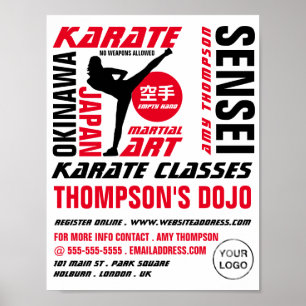 Poster Karate Design, Karate Class Publicité