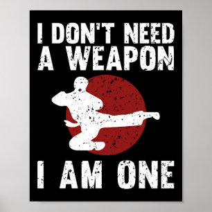 Poster Karaté Drôle Hommes Femmes Taekwondo Arts Martiaux