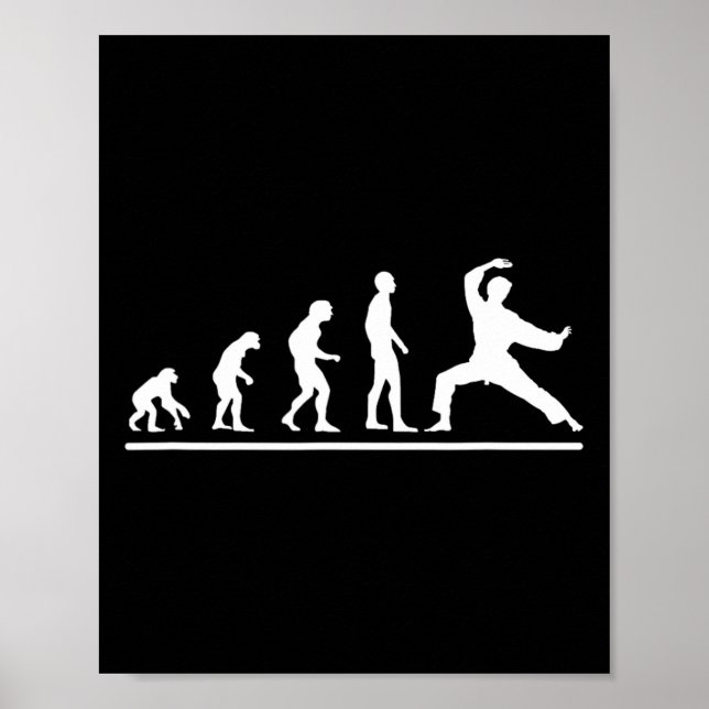 Poster Karate Evolution Karate Chop Men Funny Karateka  (Devant)