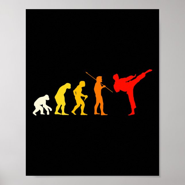 Poster Karate Evolution Kung Fu Shotokan Gift Martial Art (Devant)