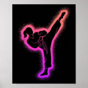 Poster Karate Girl Arts Martiaux Enfants Femmes Filles Ta