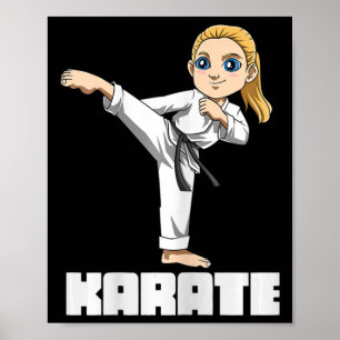 Poster Karate Girl - Enfant des arts martiaux japonais 