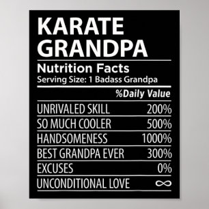 Poster Karate Grandpa Nutrition Fiches Funny Karate Grand