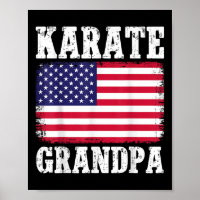Karate Grandpa Patriotique Usa Drapeau Martial Art