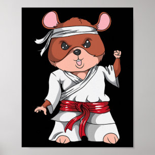 Poster Karate Hamster Kickboxing Martial Art Jiu Jitsu Fa