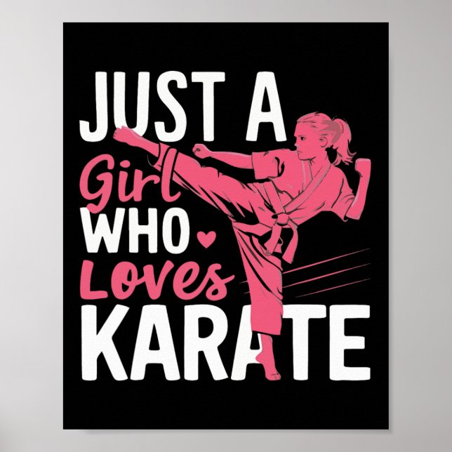 Poster Karate Juste Une Fille Qui Aime Karate Arts Martia (Devant)